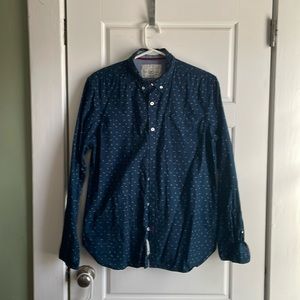 Cactus Handcrafted Goods Size M navy button down & BR Tailored Slim Fit bundle